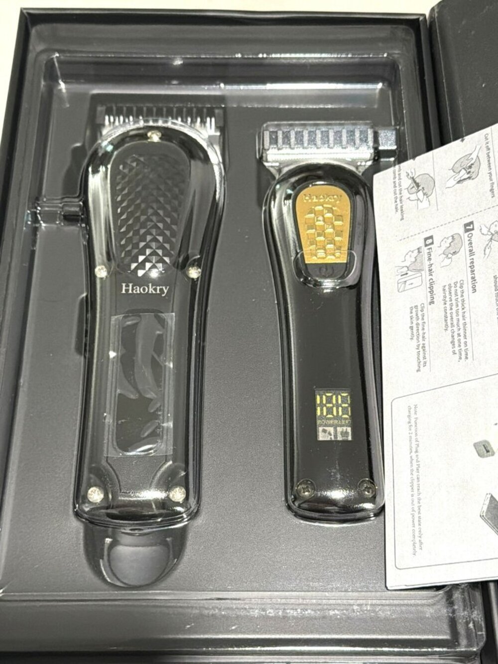 Electric Hair Clippers & Trimmer Set Titanium Plated Gold Blades New
